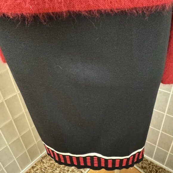 Sarah Spencer,Woman,Sweater Cashmere Red+Skirt Black Rayon Set,Sz S,Long Sleeve! - Picture 5 of 13